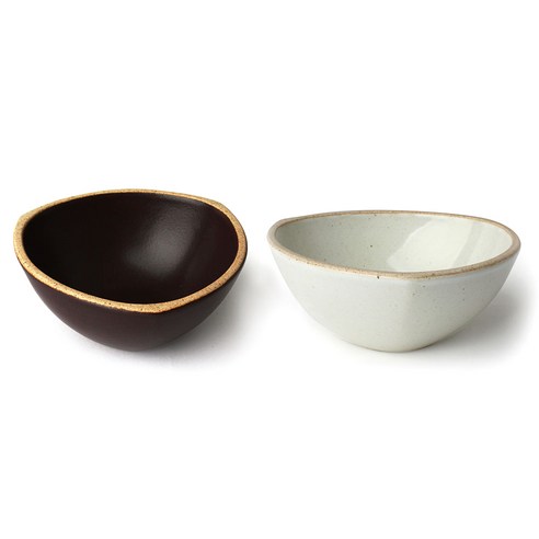 무경도자기 삼각 소면기, 와인, 화이트, 1세트