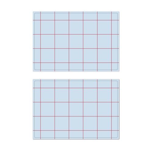 서머스트 프루티 실리콘 레드체크 테이블매트 2p, 스카이블루, 425 x 295 mm