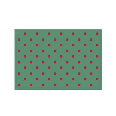서머스트 프루티 실리콘 레드도트 테이블매트, 카키그린, 425 x 295 mm
