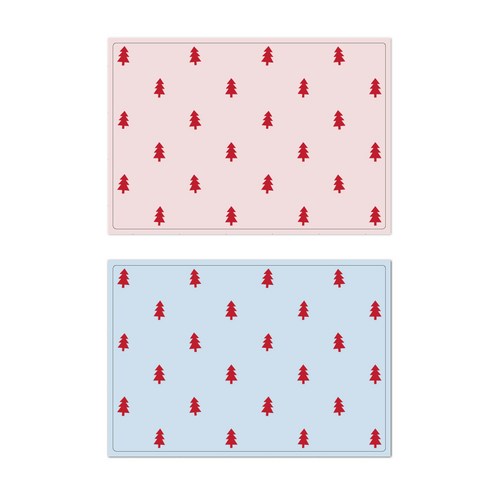 서머스트 프루티 실리콘 레드포레스트 테이블매트 2p, 인디핑크, 스카이블루, 425 x 295 mm