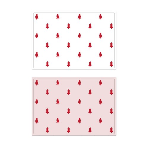 서머스트 프루티 실리콘 레드포레스트 테이블매트 2p, 화이트, 인디핑크, 425 x 295 mm
