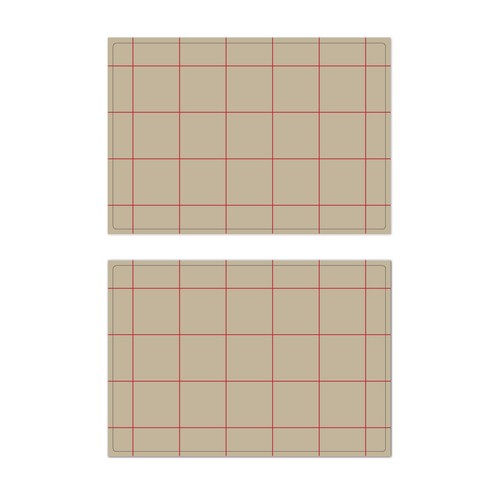 서머스트 프루티 실리콘 레드체크 테이블매트 2p, 베이지, 425 x 295 mm