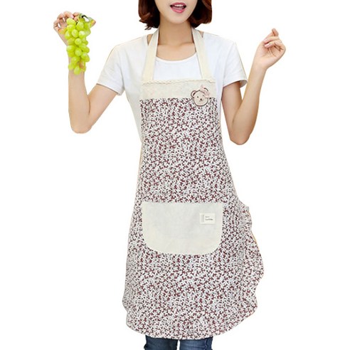 아울리빙 안개꽃 와펜 주방 앞치마, B, 1개