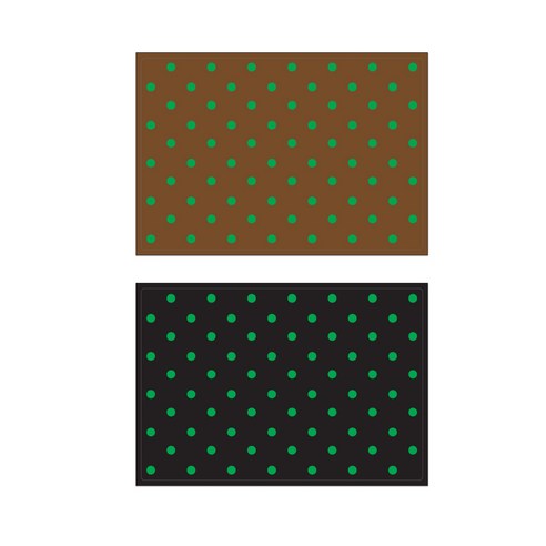 서머스트 실리콘 테이블매트 그린도트 + 그린도트, 브라운, 블랙, 425 x 295 mm