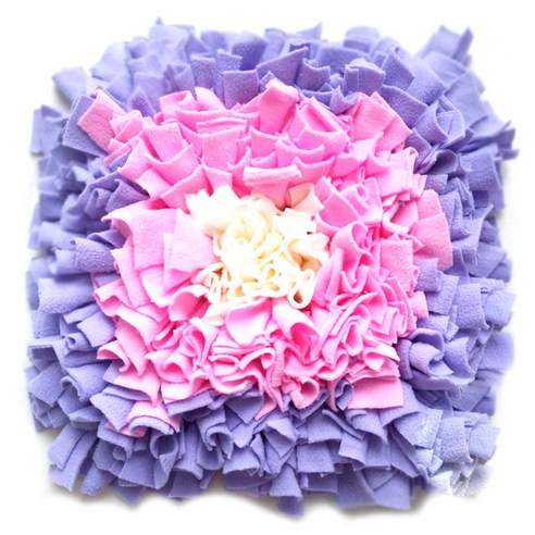 아리코 DrMini 양이 아지 노즈푸드 매트 45 x 45 cm, 퍼플핑크 꽃 봉우리, 1개
