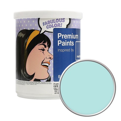 노루페인트 팬톤 외부용 실외 벽면 저광 페인트 1L, 12-5410 Bleached Aqua