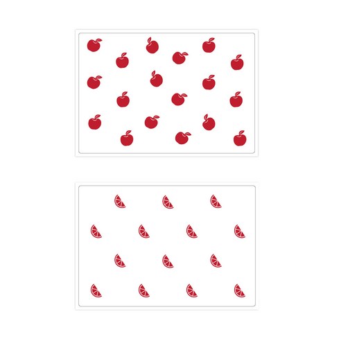서머스트 실리콘 테이블매트 RED APPLE + RED ORANGE, 화이트, 425 x 295 mm
