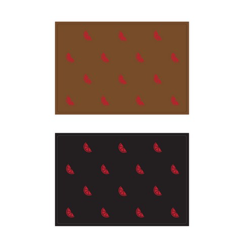 서머스트 실리콘 테이블매트 RED ORANGE 2p, 브라운, 블랙, 425 x 295 mm