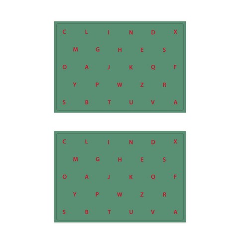 서머스트 실리콘 테이블매트 RED ABC 2p, 카키그린, 425 x 295 mm