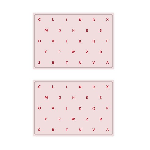 서머스트 실리콘 테이블매트 RED ABC 2p, 인디핑크, 425 x 295 mm