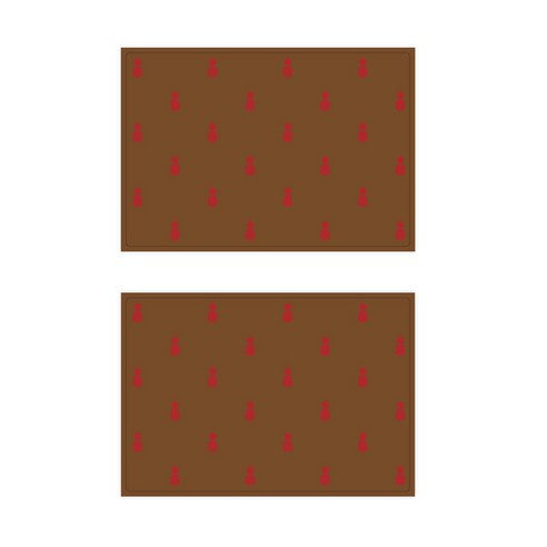 서머스트 실리콘 테이블매트 RED PINEAPPLE 2p, 브라운, 425 x 295 mm