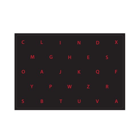 서머스트 실리콘 테이블매트 RED ABC, 블랙, 425 x 295 mm