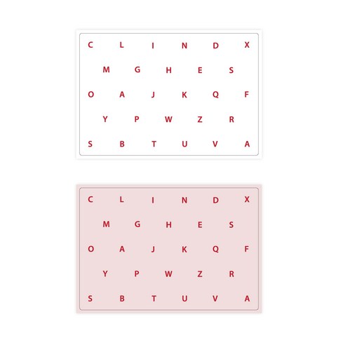 서머스트 실리콘 테이블매트 RED ABC 2p, 화이트, 인디핑크, 425 x 295 mm