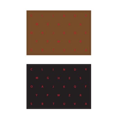 서머스트 실리콘 테이블매트 RED ABC 2p, 브라운, 블랙, 425 x 295 mm