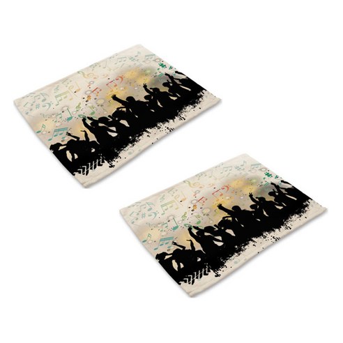 스토어33 뮤직페인팅 키친 테이블매트 2p, A, 42 x 36 cm