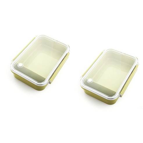 아스벨 런치박스 도시락통 3444 630ml, 그린, 2개입