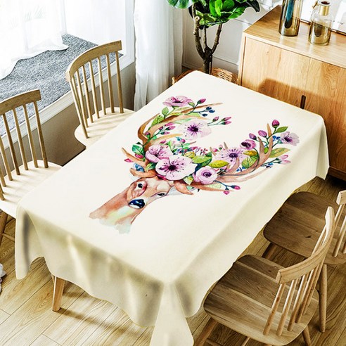 스토어33 일러스트 포인트 방수 식탁보, D, 140 x 180 cm