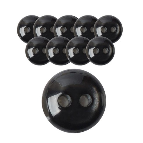 동화상가몰 DY와이셔츠단추2 동동이 10mm, BK, 10개입