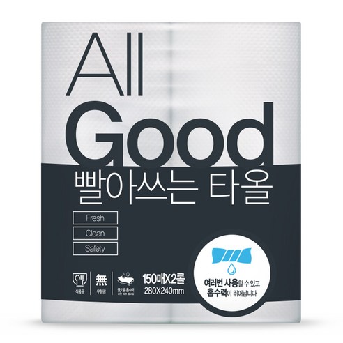 올굿 빨아쓰는 타올 150매, 2개입, 1개