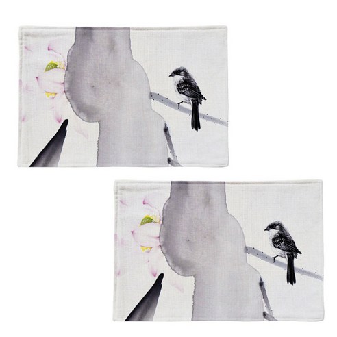 스토어33 새 동양화 키친 린넨 테이블매트 2p, C, 44 x 28 cm