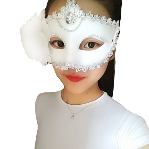 파티복닷컴 베니스 꽃나비 가면, 17 화이트(ROMK78617)