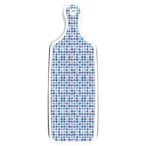 로엠디자인 양면 서빙도마 블루톤플라워, 블루타일, 1개