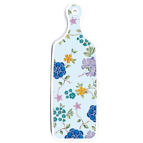로엠디자인 양면 디자인 서빙 도마 보드 구관조담황색, 로맨틱블루floral비색, 1개