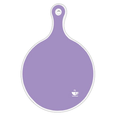 로엠디자인 양면 원형 서빙 도마 보드 보라, 파스텔플라워패턴, 1개