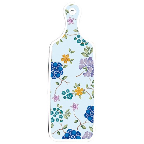 로엠디자인 양면 서빙도마 오렌지넝쿨로즈, 로맨틱블루floral비색, 1개