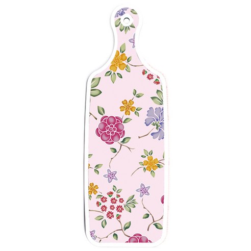 로엠디자인 양면 서빙도마 핑크플라워체크, 로맨틱레드floral연분홍색, 1개