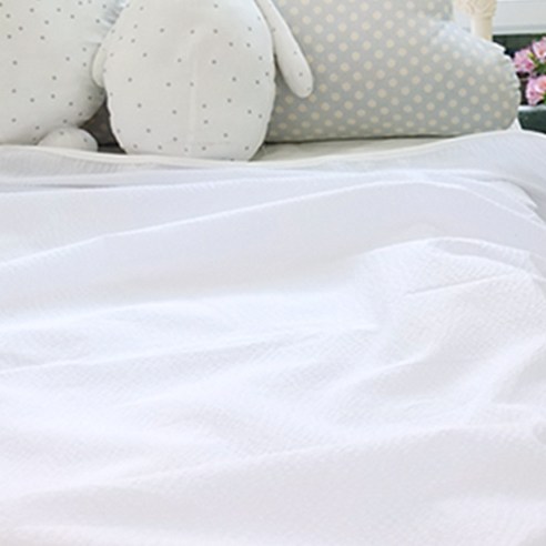 오즈맘 면 100% 리플 보들보들 유아 여름 블랭킷 대 100 x 120 cm, 화이트