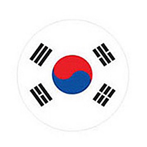 레드블랙 국기주유구 스티커 원형, 대한민국, 1개