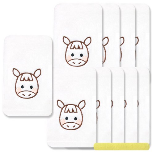 송월타월 열두간지 수건 10p + 뷰티32 수건 노랑, 말, 1세트