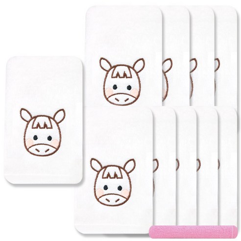 송월타월 열두간지 수건 10p + 뷰티32 수건 분홍, 말, 1세트