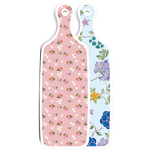 로엠디자인 양면 디자인 서빙도마 로맨틱블루floral비색, 주홍색체리, 1개