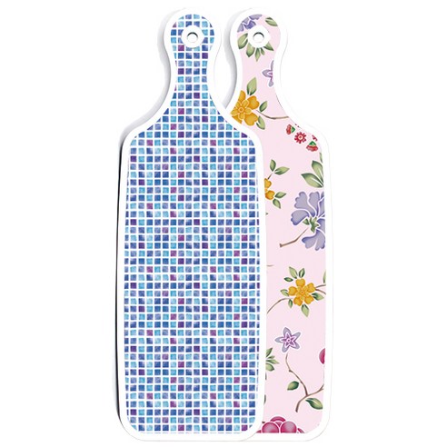 양면 서빙도마 로맨틱레드floral연분홍색, 블루타일, 1개