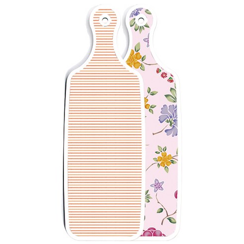 양면 서빙도마 로맨틱레드floral연분홍색, 주홍라인, 1개