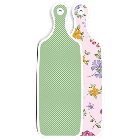양면 서빙도마 로맨틱레드floral연분홍색, 초록색체크, 1개
