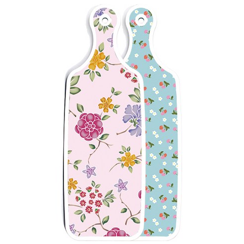 로엠디자인 양면 서빙도마 천청색체리, 로맨틱레드floral연분홍색, 1개