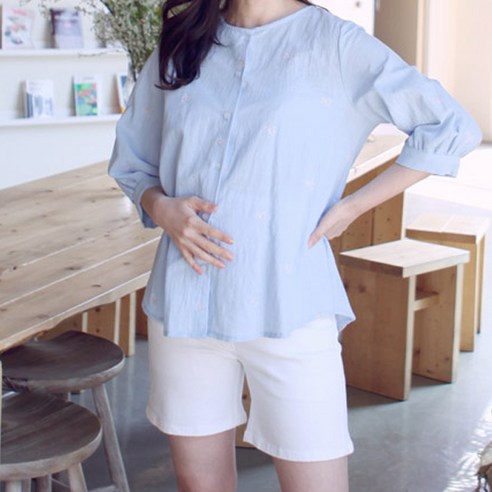 엠오엠 임산부 듀얼심리스 블리 면스판 반바지