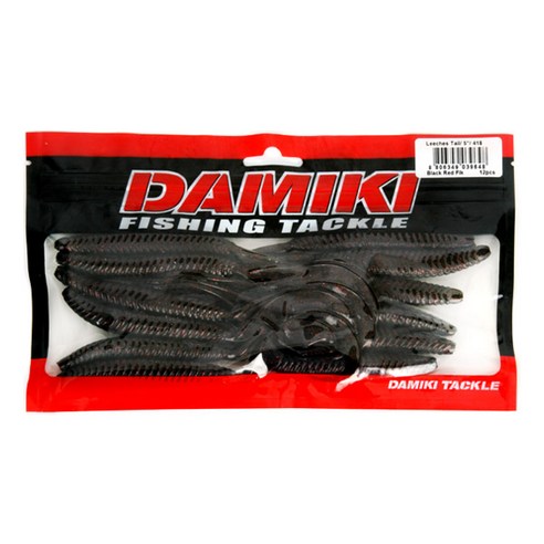 다미끼 리치 테일 루어 5인치 12p, 418 BLACK RED FLAKE, 7.5g
