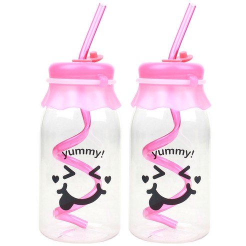 레벤쿠첸 야미 스트로우 보틀 2p, 핑크, 400ml