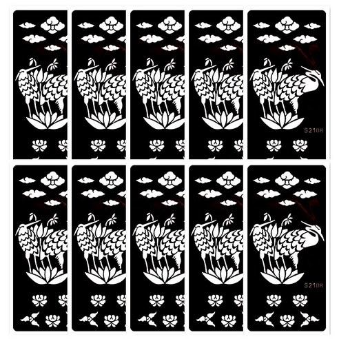 ARYKOTRADERS 템플릿 플라워 바디 페인팅 타투 도안 스티커, S2108, 10개입