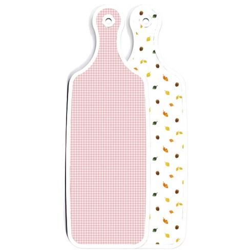 로엠디자인 양면 서빙보드 도마 도토리화이트보드, 훈색체크, 1개