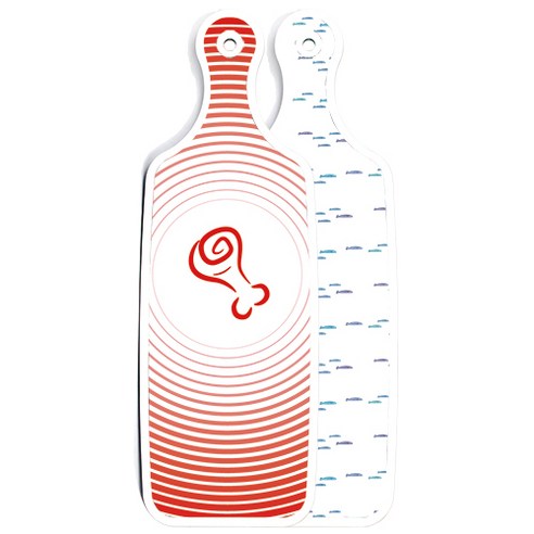 로엠디자인 양면 디자인 서빙 도마 보드 파스텔물고기떼, 고기라인레드, 1개