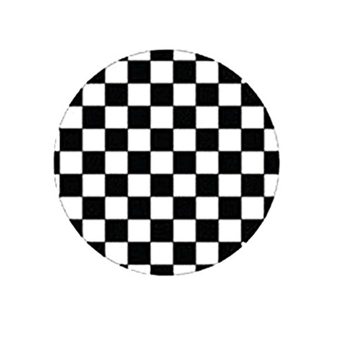 레드블랙 국기주유구 스티커 원형, 체크무늬, 1개