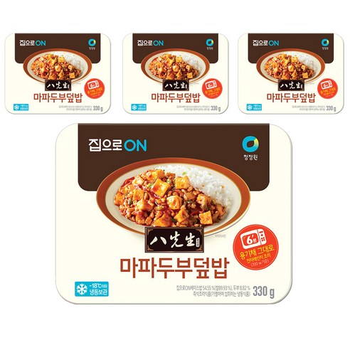 청정원 집으로ON 팔선생 마파두부 덮밥 (냉동), 330g, 4개