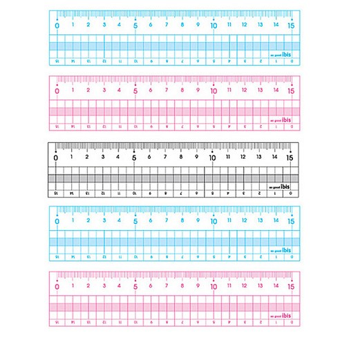 아이비스 컬러방안자 15cm, 랜덤 발송, 5개입