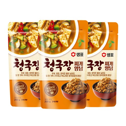 샘표 청국장찌개 양념, 200g, 3개