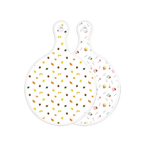 로엠디자인 양면 원형 서빙 도마 도토리화이트, 케익, 1개